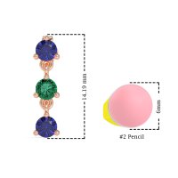 Three Stone Petite Dangling Earrings