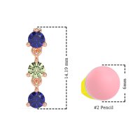 Three Stone Petite Dangling Earrings