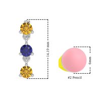 Three Stone Petite Dangling Earrings