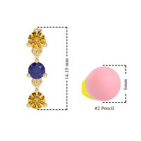 Three Stone Petite Dangling Earrings