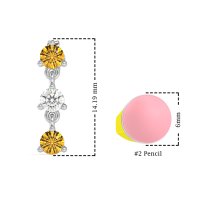 Three Stone Petite Dangling Earrings