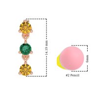 Three Stone Petite Dangling Earrings