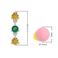Three Stone Petite Dangling Earrings