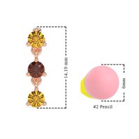 Three Stone Petite Dangling Earrings
