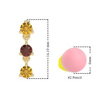 Three Stone Petite Dangling Earrings