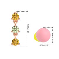 Three Stone Petite Dangling Earrings