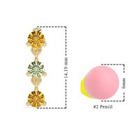 Three Stone Petite Dangling Earrings