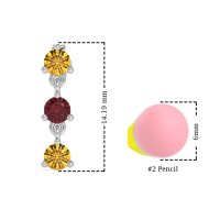 Three Stone Petite Dangling Earrings