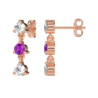 Three Stone Petite Dangling Earrings