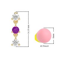 Three Stone Petite Dangling Earrings