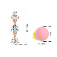 Three Stone Petite Dangling Earrings