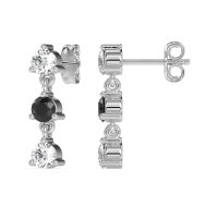 Three Stone Petite Dangling Earrings