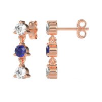 Three Stone Petite Dangling Earrings