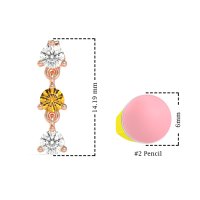 Three Stone Petite Dangling Earrings