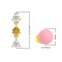Three Stone Petite Dangling Earrings