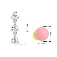 Three Stone Petite Dangling Earrings