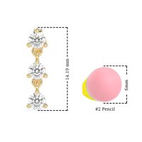 Three Stone Petite Dangling Earrings