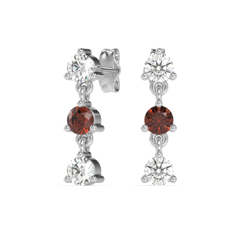 Three Stone Petite Dangling Earrings
