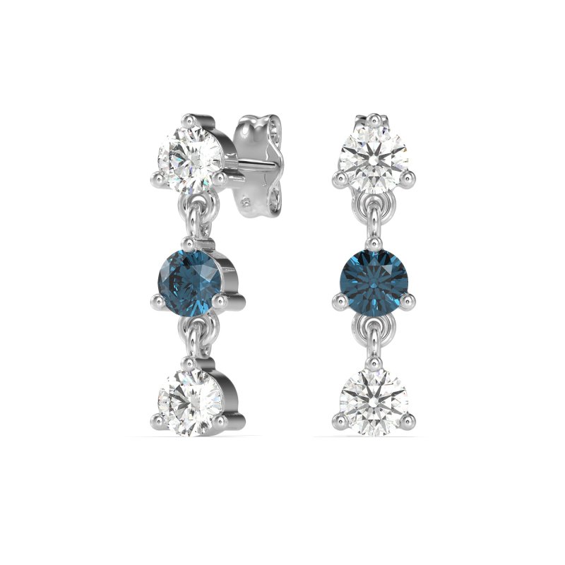 Three Stone Petite Dangling Earrings