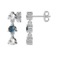 Three Stone Petite Dangling Earrings