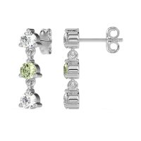 Three Stone Petite Dangling Earrings