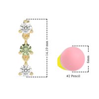 Three Stone Petite Dangling Earrings
