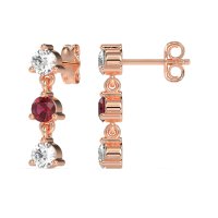 Three Stone Petite Dangling Earrings