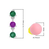 Three Stone Petite Dangling Earrings