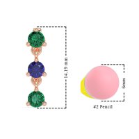 Three Stone Petite Dangling Earrings