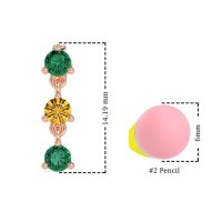 Three Stone Petite Dangling Earrings