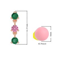 Three Stone Petite Dangling Earrings