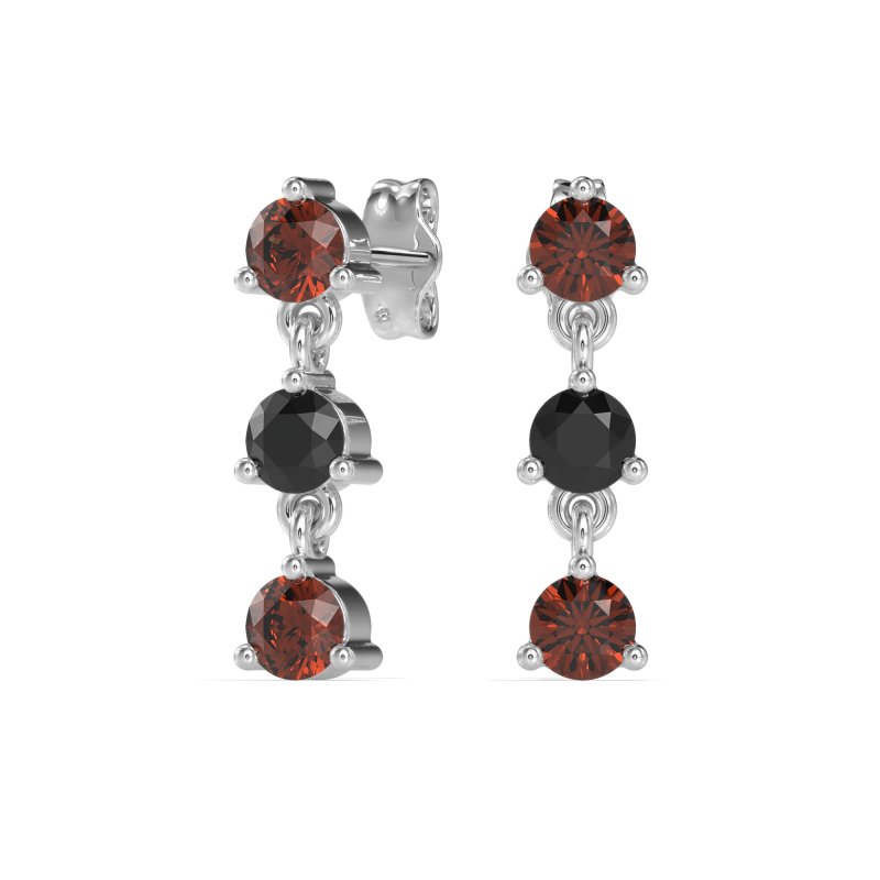 Three Stone Petite Dangling Earrings