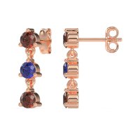 Three Stone Petite Dangling Earrings