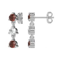 Three Stone Petite Dangling Earrings