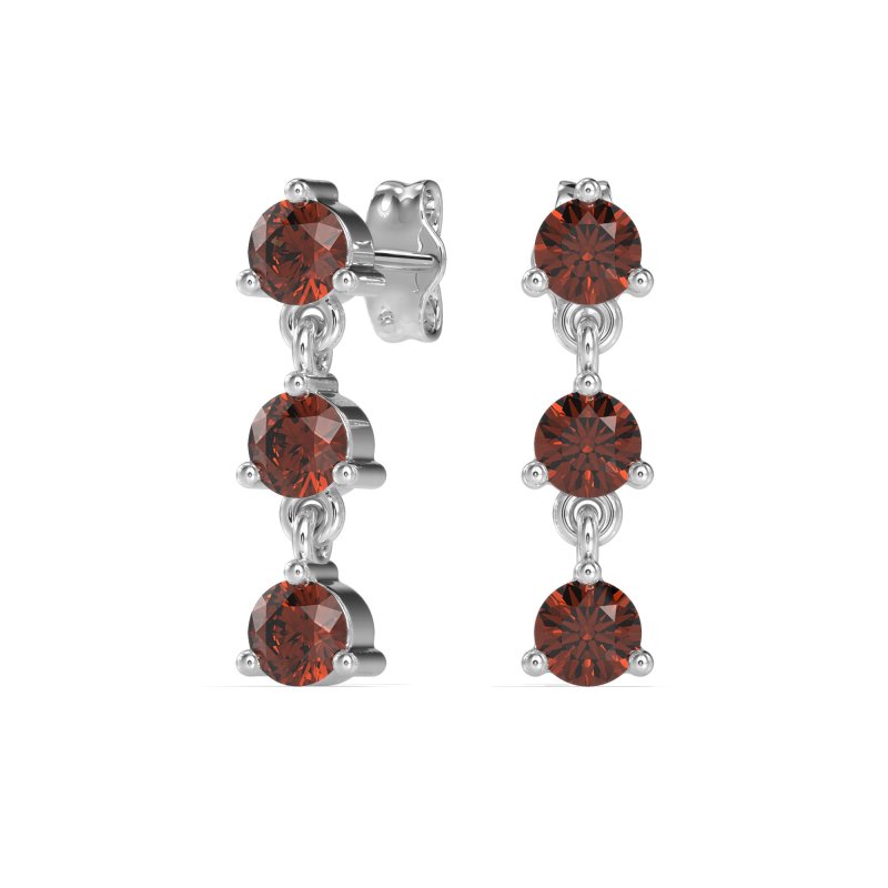 Three Stone Petite Dangling Earrings