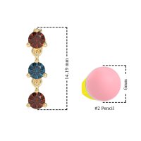 Three Stone Petite Dangling Earrings
