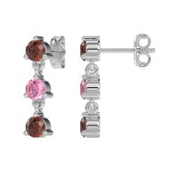 Three Stone Petite Dangling Earrings