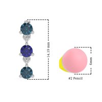 Three Stone Petite Dangling Earrings