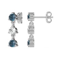 Three Stone Petite Dangling Earrings