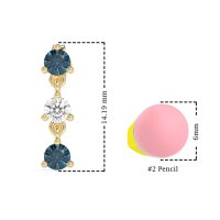 Three Stone Petite Dangling Earrings