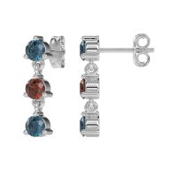 Three Stone Petite Dangling Earrings