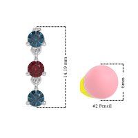 Three Stone Petite Dangling Earrings