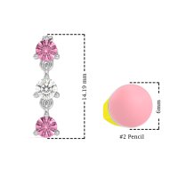 Three Stone Petite Dangling Earrings