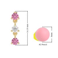 Three Stone Petite Dangling Earrings