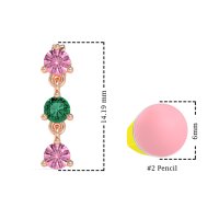 Three Stone Petite Dangling Earrings