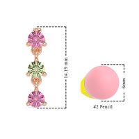 Three Stone Petite Dangling Earrings