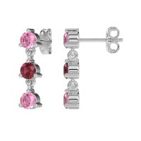 Three Stone Petite Dangling Earrings