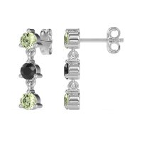 Three Stone Petite Dangling Earrings