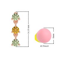 Three Stone Petite Dangling Earrings