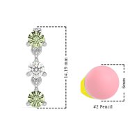 Three Stone Petite Dangling Earrings